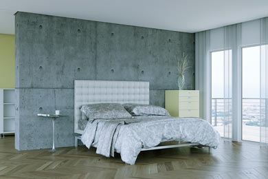 Schlafzimmer in Betonoptik